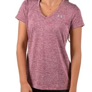 UNDER ARMOUR V-Neck Performance Tee *Heathered Rose*